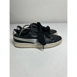 Puma Basket Heart Womens Size 10 Black White 363626 01
